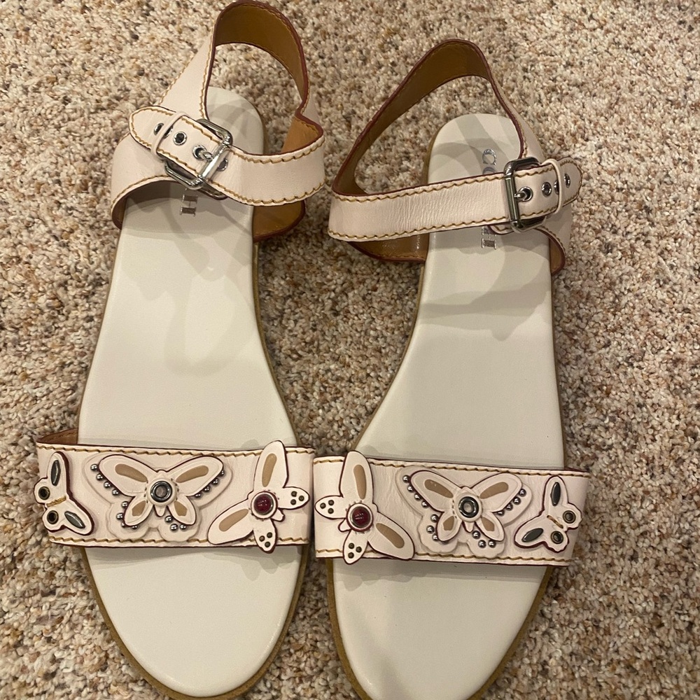 Coach butterfly rogue Abby sandals flats 11 Euc